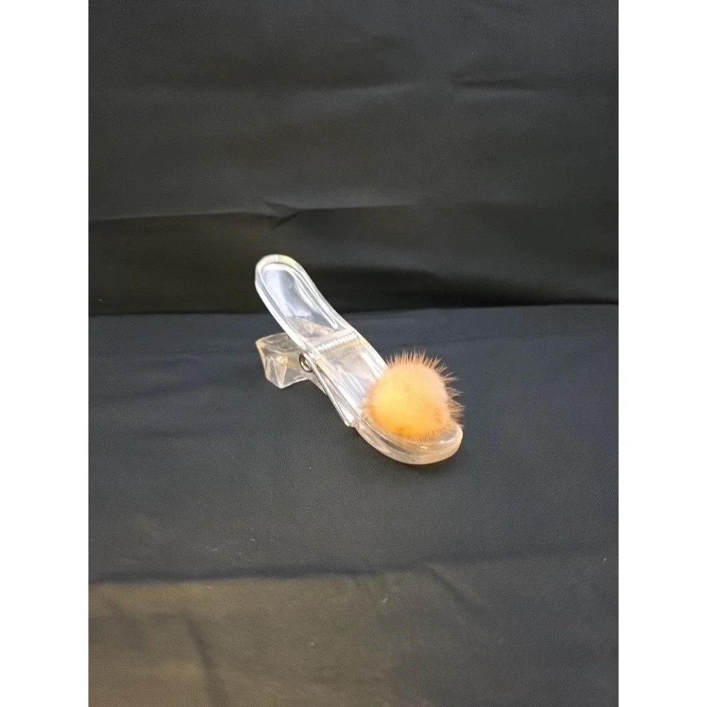 Vintage Clear Acrylic Shoe‎ Slipper Desk Letter Memo Holder Novelty Pompom